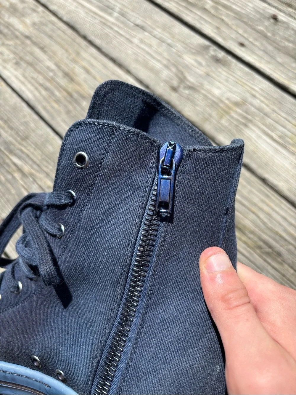 Rick Owens EDFU DRKSHDW High Indigo Blue size 10